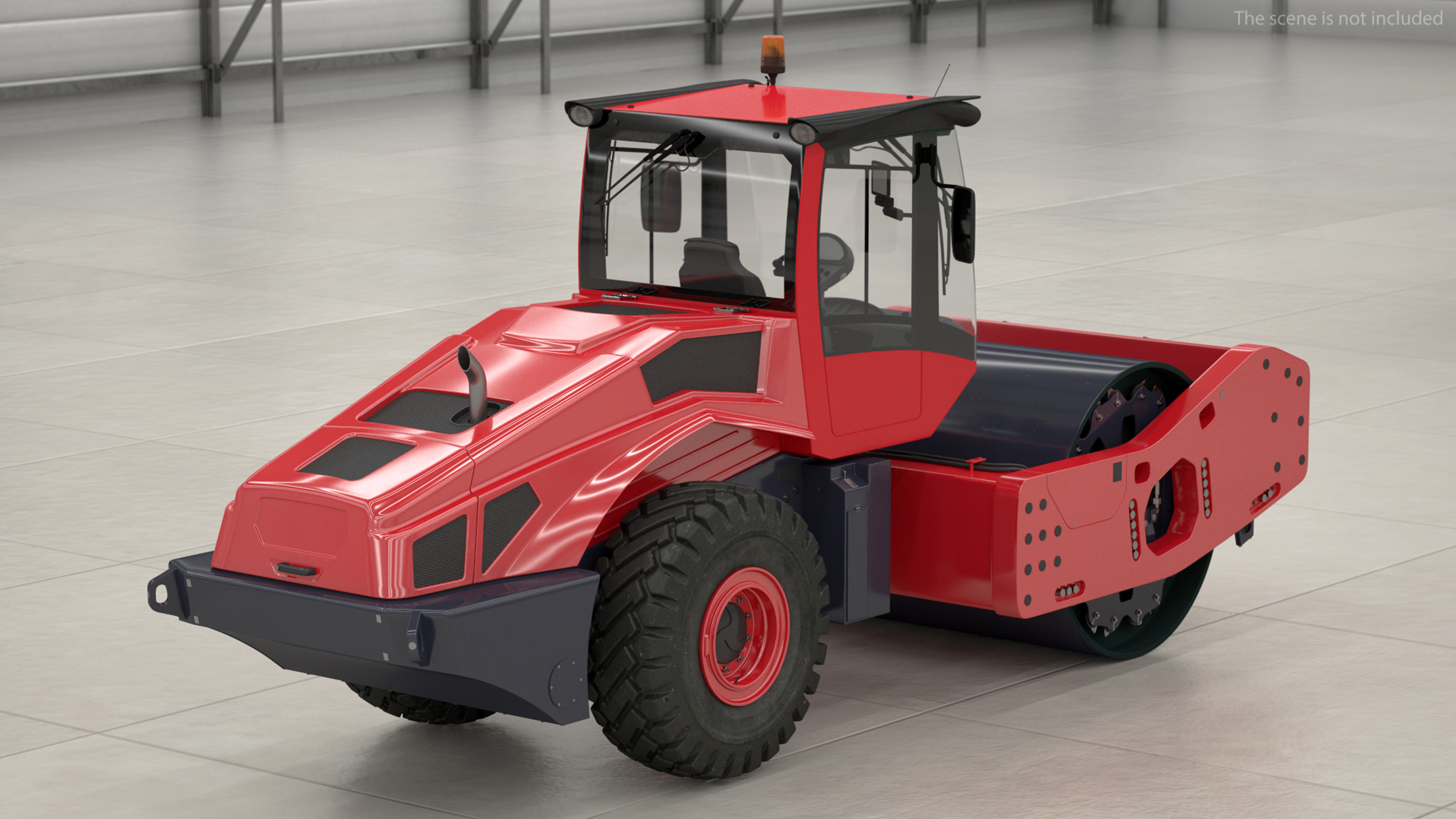 Heavyweight Single Drum Compactor Clean 3D model
