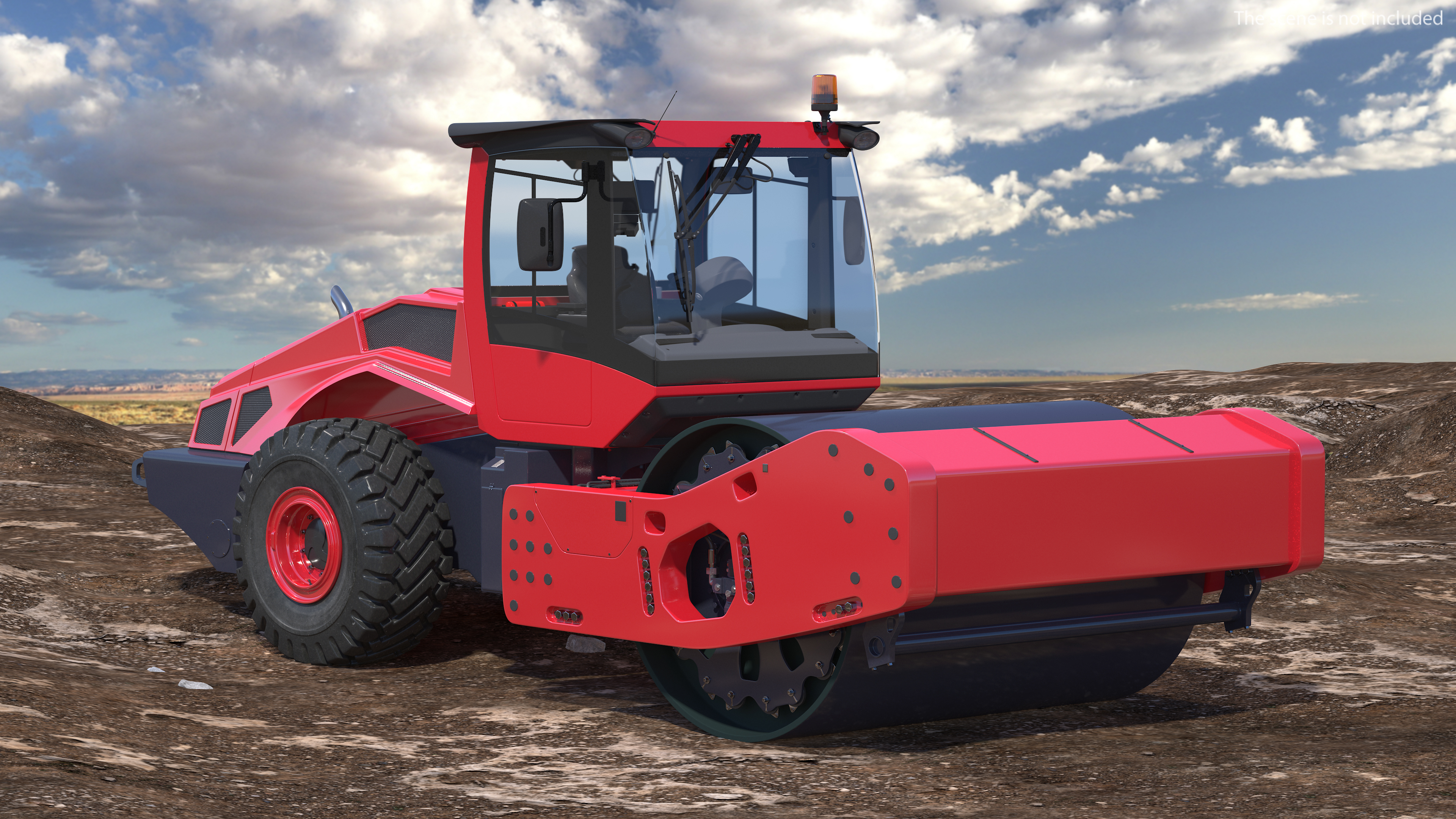 Heavyweight Single Drum Compactor Clean 3D model