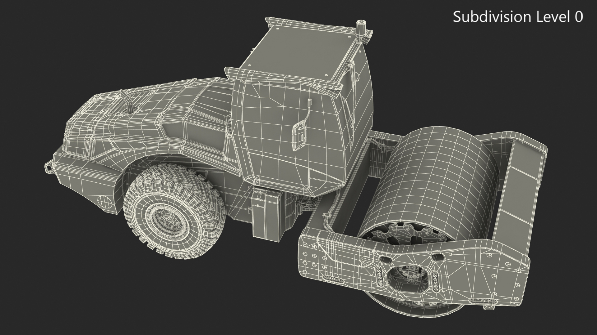 Heavyweight Single Drum Compactor Clean 3D model
