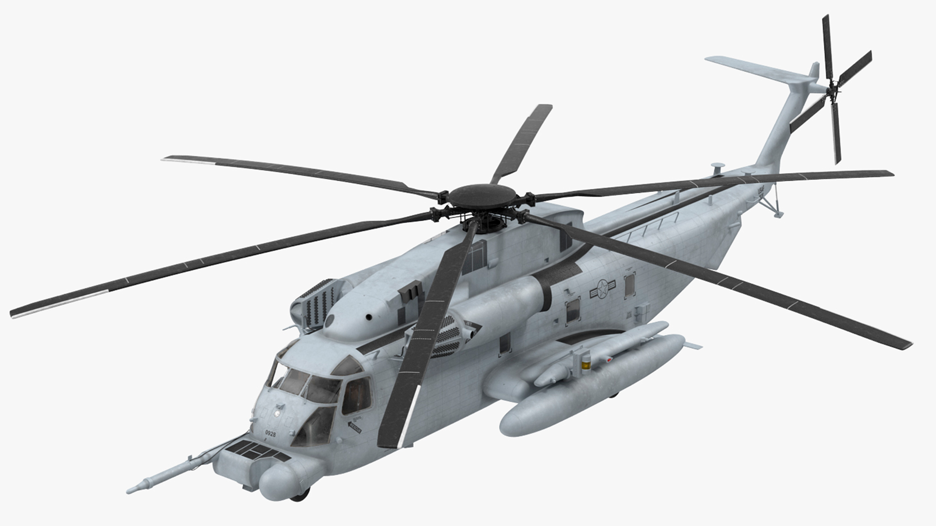 3D Amphibious Transport Dock with Sikorsky MH 53 Pave Low Rigged