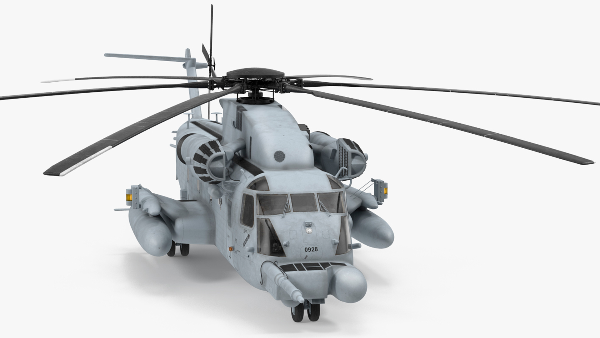 3D Amphibious Transport Dock with Sikorsky MH 53 Pave Low Rigged