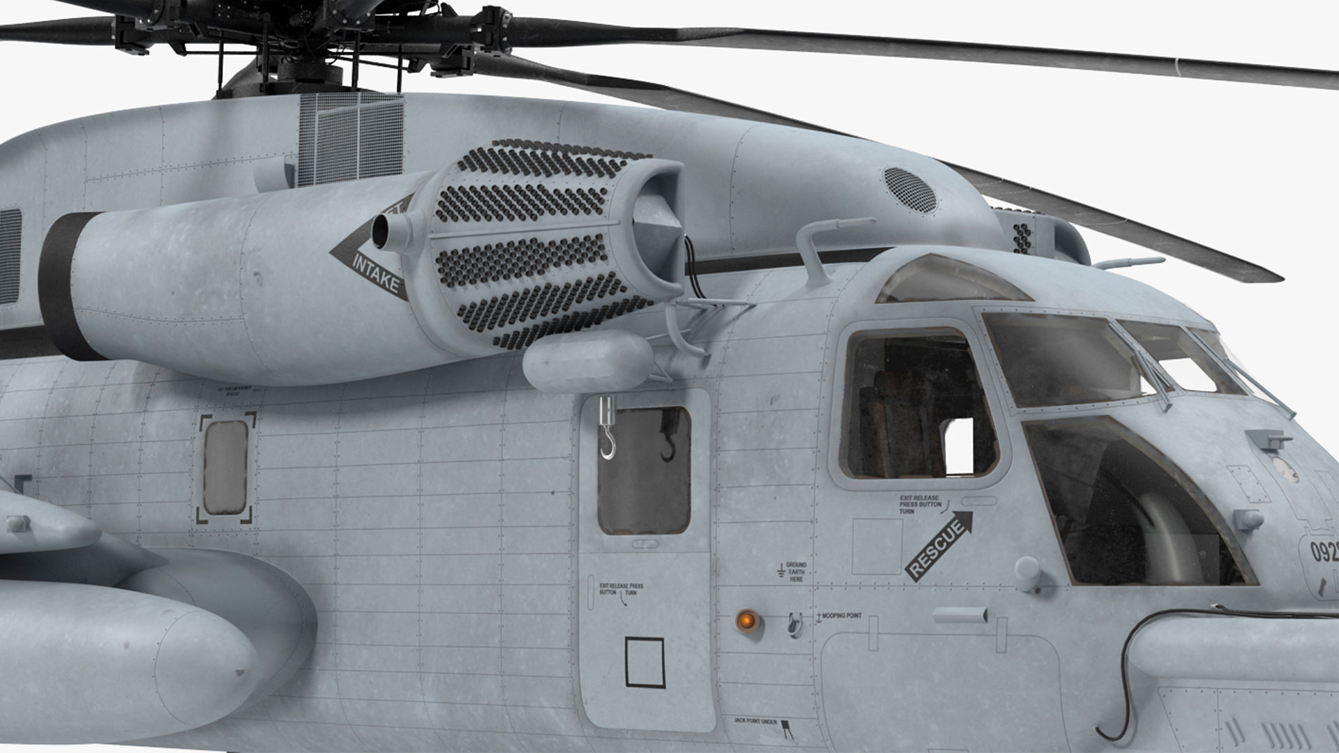 3D Amphibious Transport Dock with Sikorsky MH 53 Pave Low Rigged