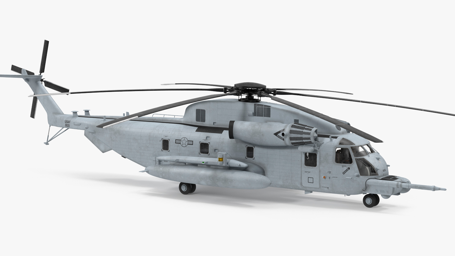 3D Amphibious Transport Dock with Sikorsky MH 53 Pave Low Rigged