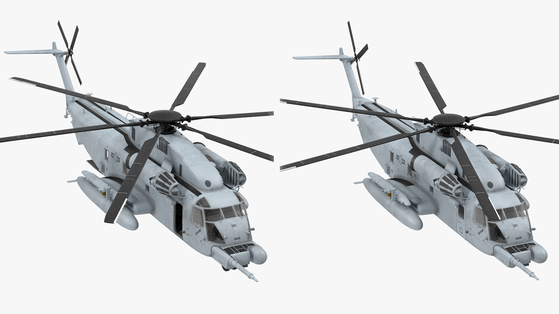 3D Amphibious Transport Dock with Sikorsky MH 53 Pave Low Rigged