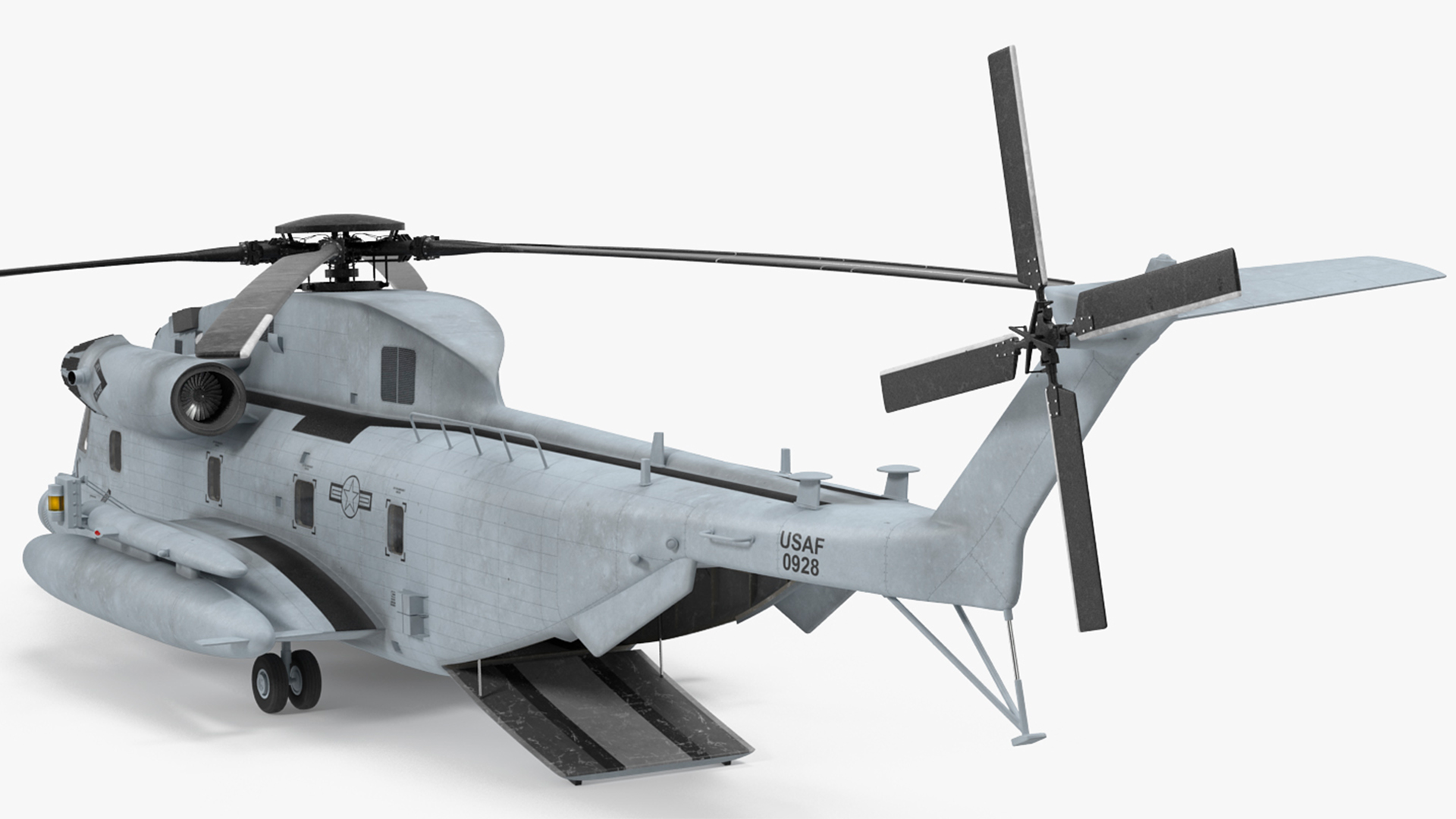 3D Amphibious Transport Dock with Sikorsky MH 53 Pave Low Rigged
