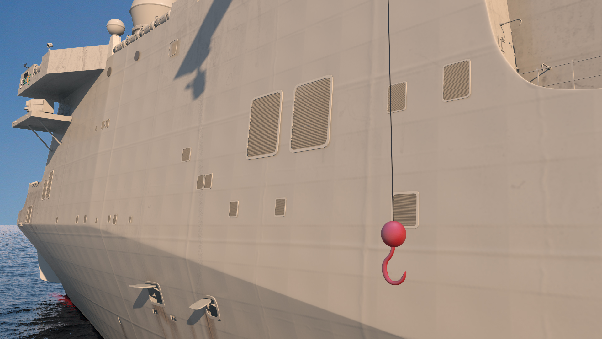 3D Amphibious Transport Dock with Sikorsky MH 53 Pave Low Rigged
