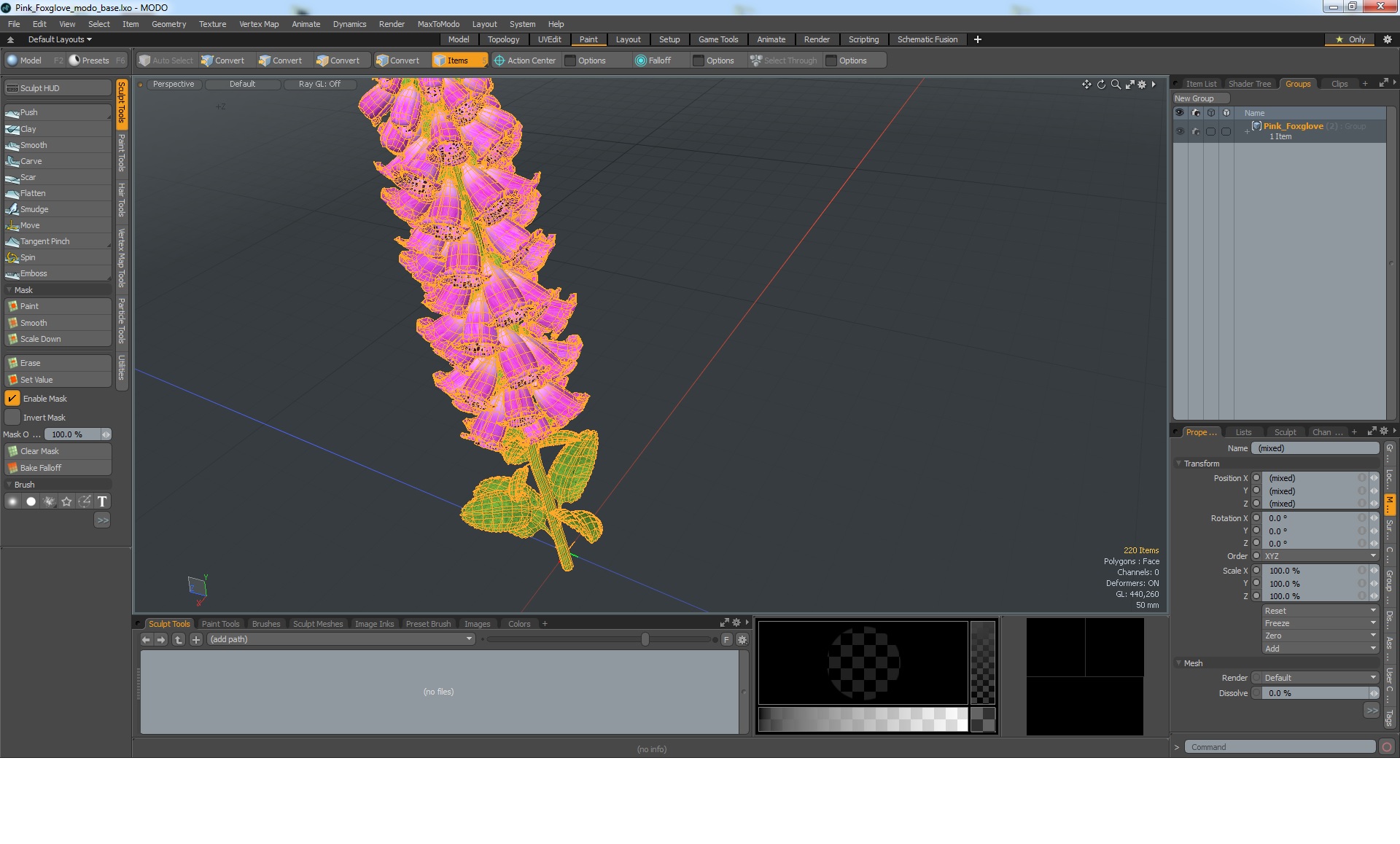 3D Pink Foxglove model