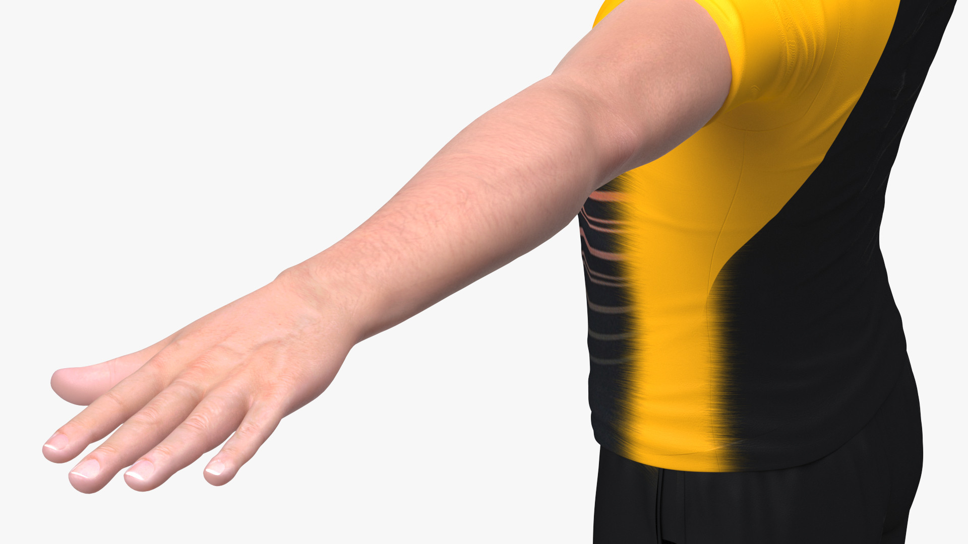3D Asian Man with Badminton Racket T Pose model