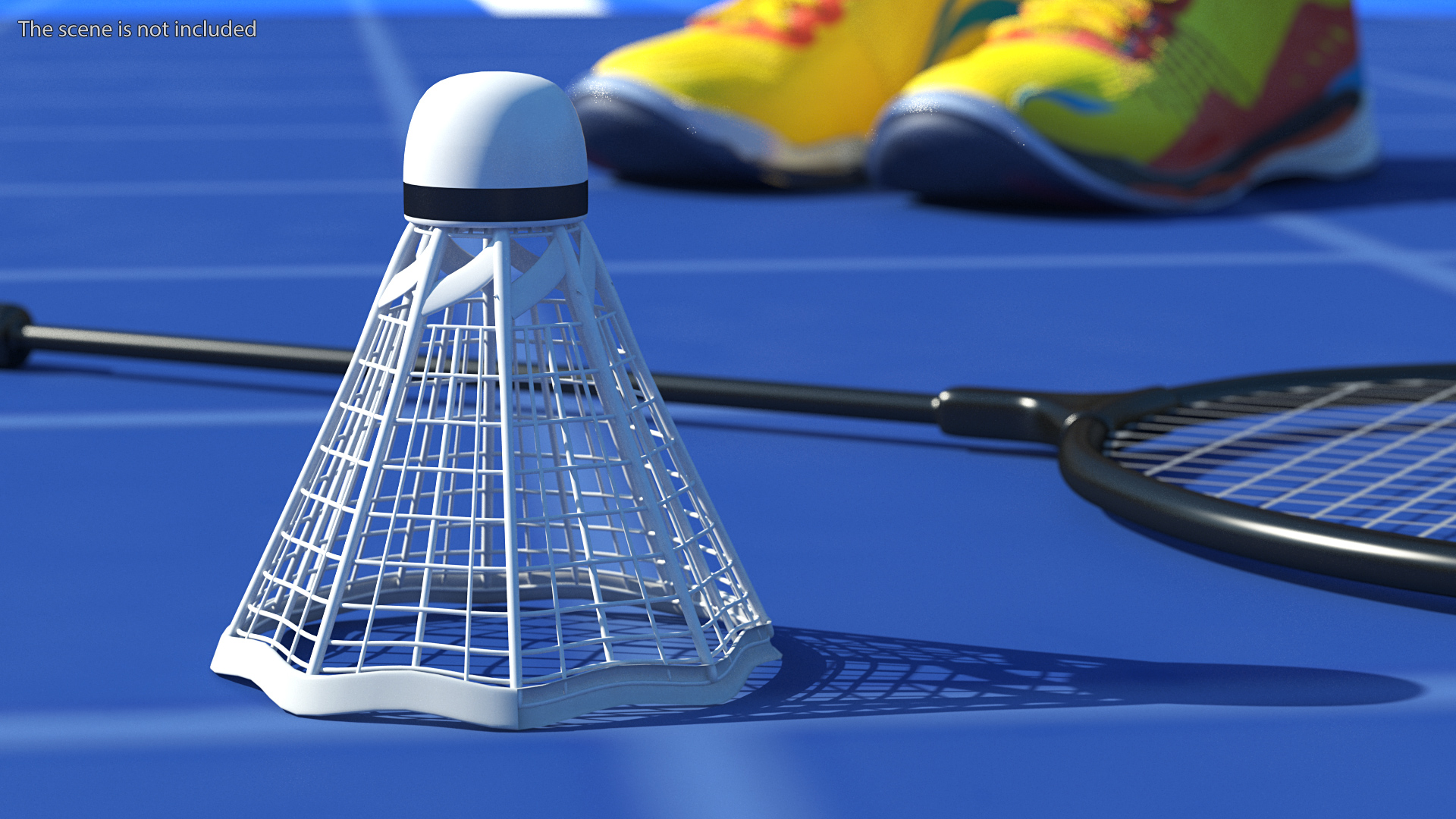 3D Asian Man with Badminton Racket T Pose model