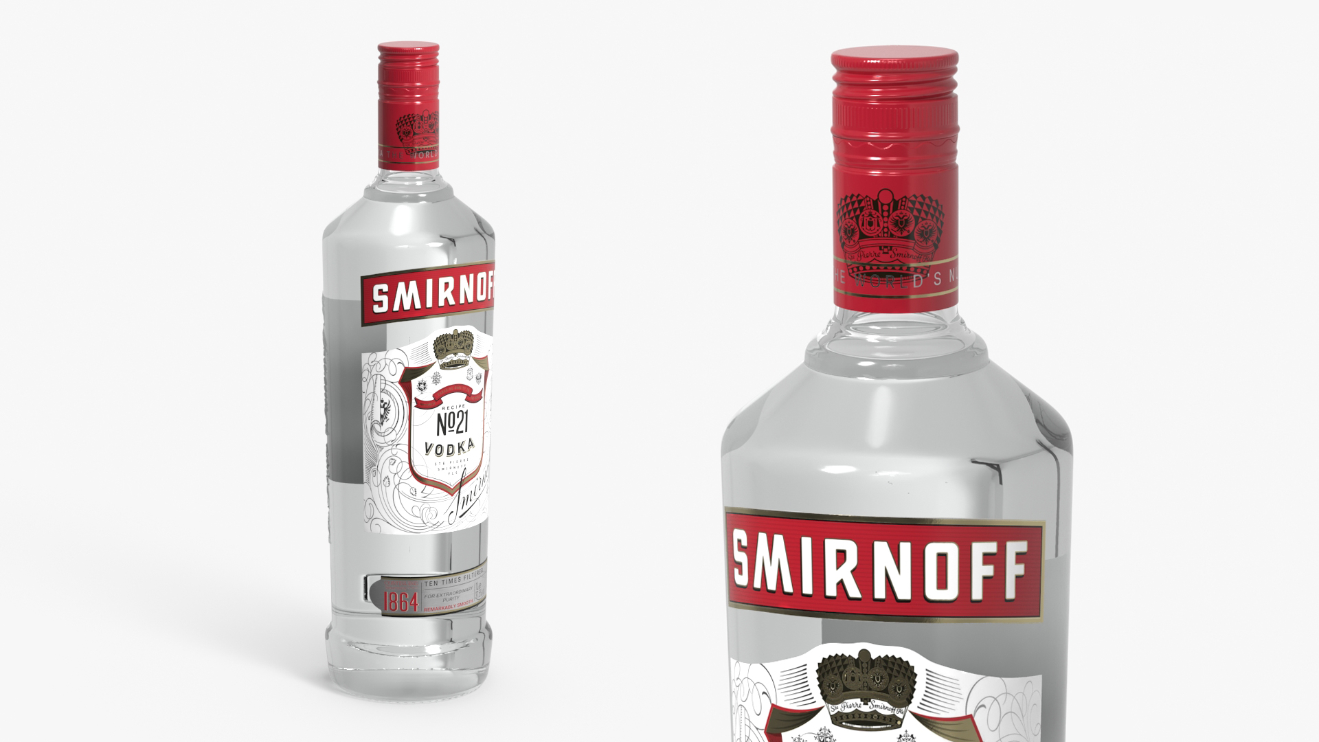 Smirnoff No21 Vodka Bottle 1L - view 2