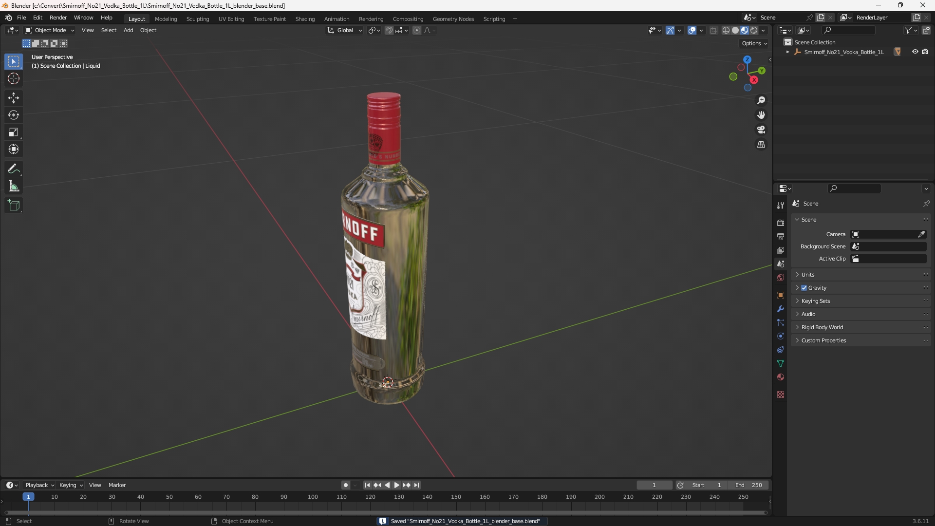 Smirnoff No21 Vodka Bottle 1L - view 10