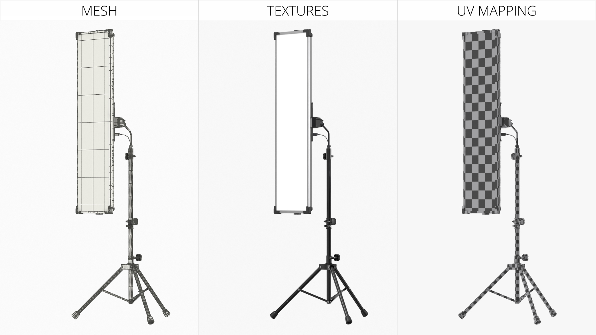 Vertical LED Light Panel on Stand Black - view 9