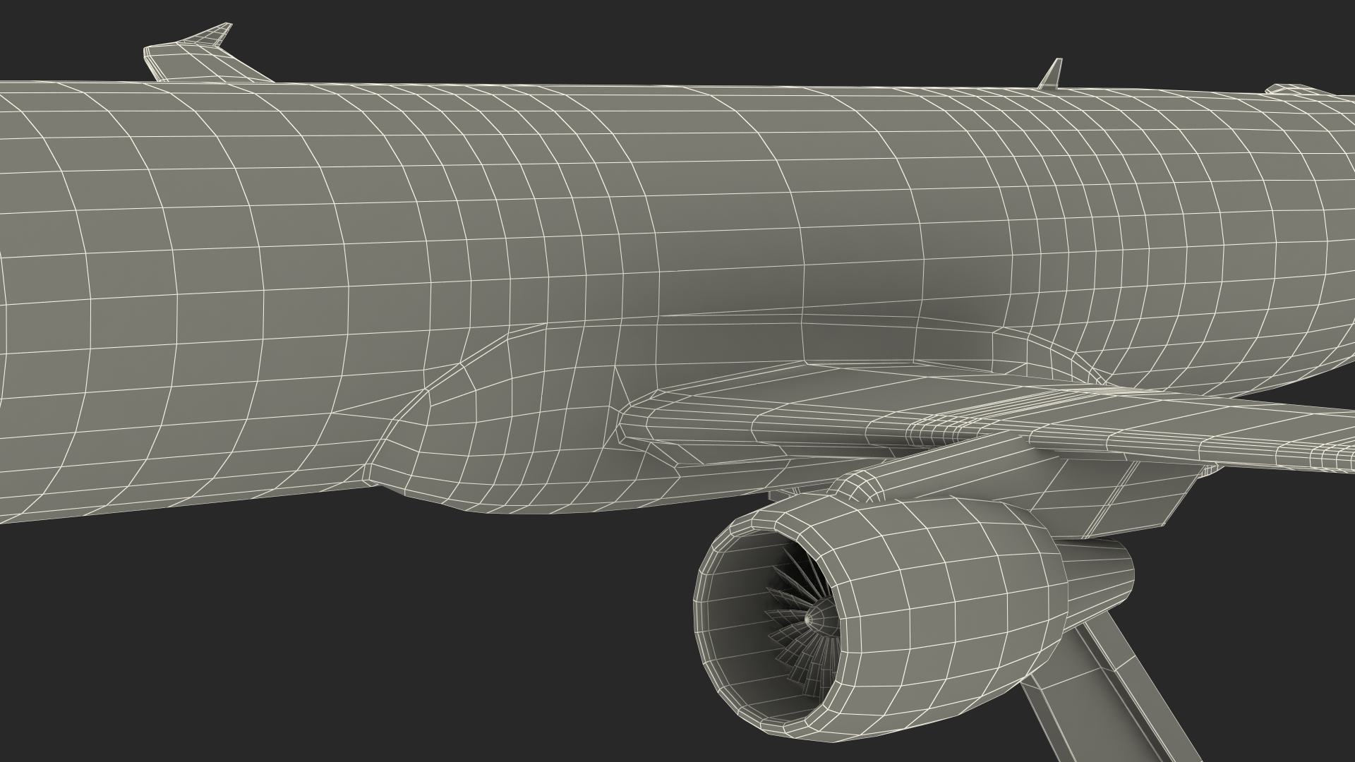Low Wing Jet Airliner Scale Model with Stand 3D model