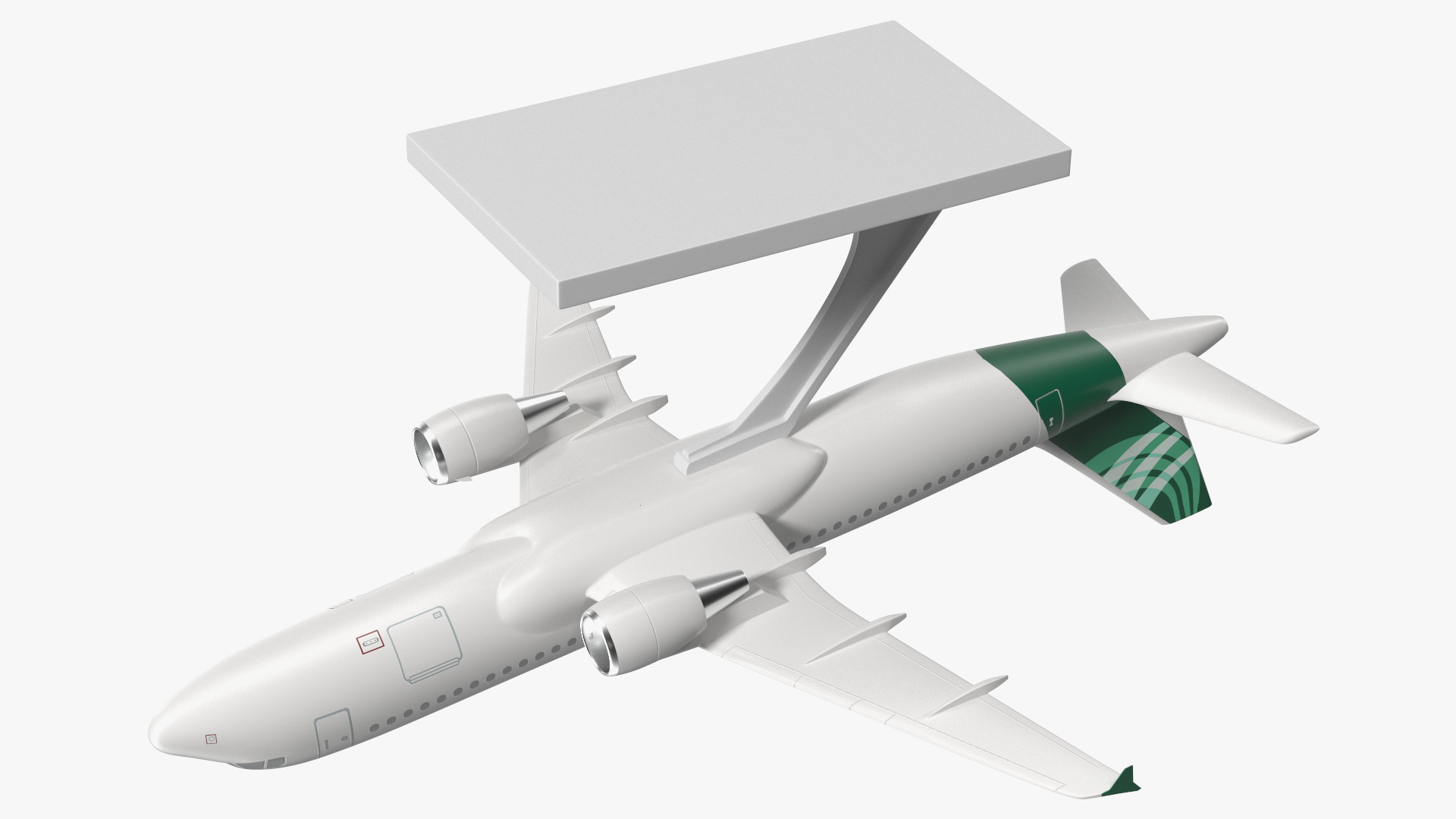 Low Wing Jet Airliner Scale Model with Stand 3D model