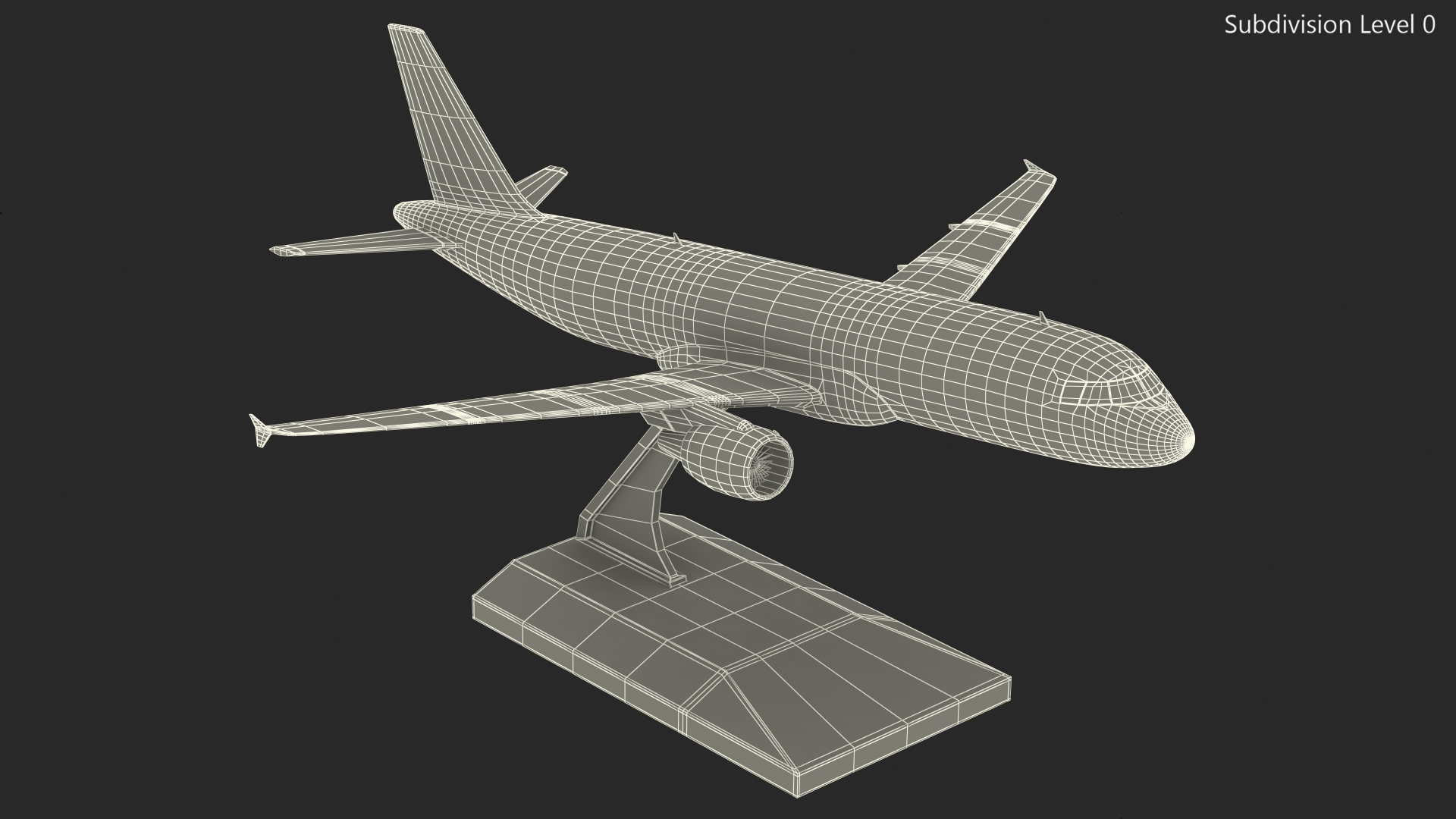 Low Wing Jet Airliner Scale Model with Stand 3D model