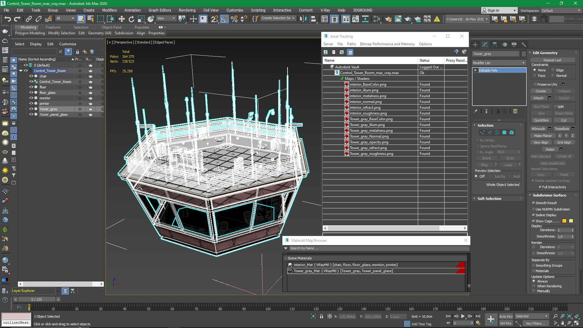 3D Control Tower Room model
