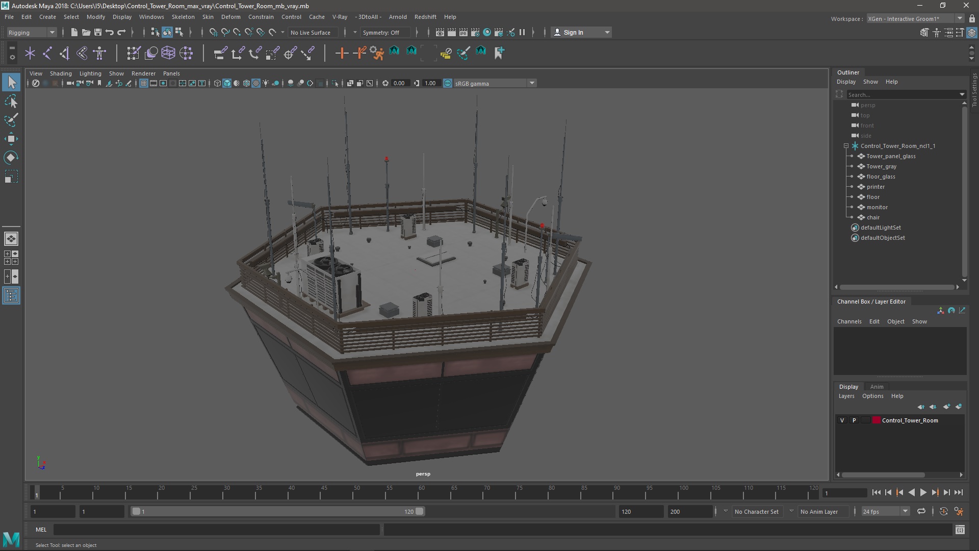 3D Control Tower Room model
