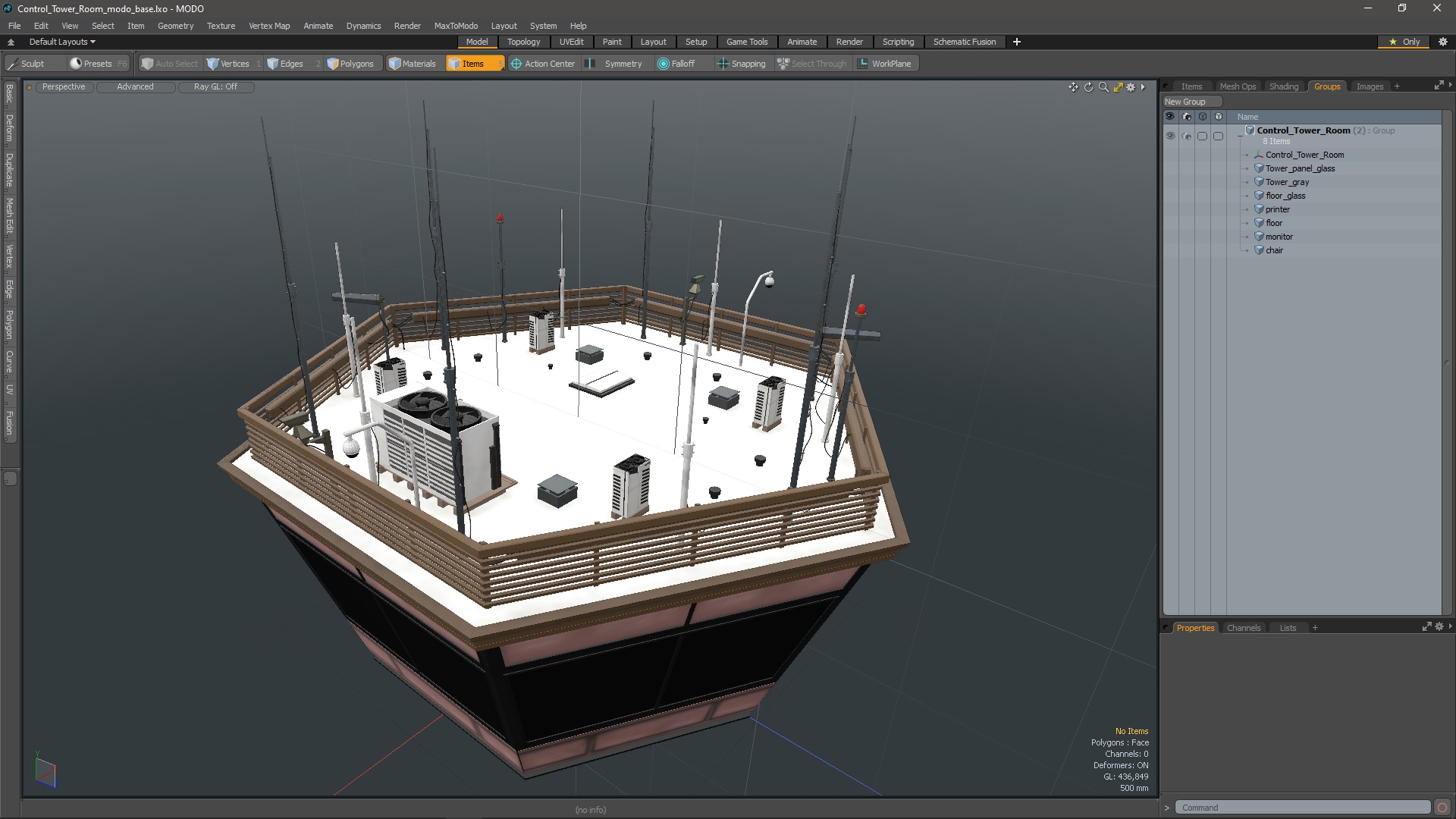 3D Control Tower Room model