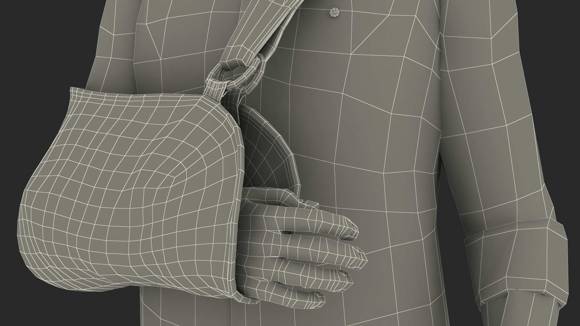 Elderly Man Arm Sling Bandage Hand Blue 3D model
