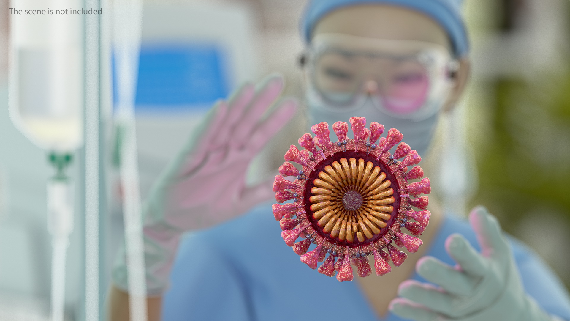 3D Coronavirus 2019-nCoV SARS-CoV-2 Cross Section