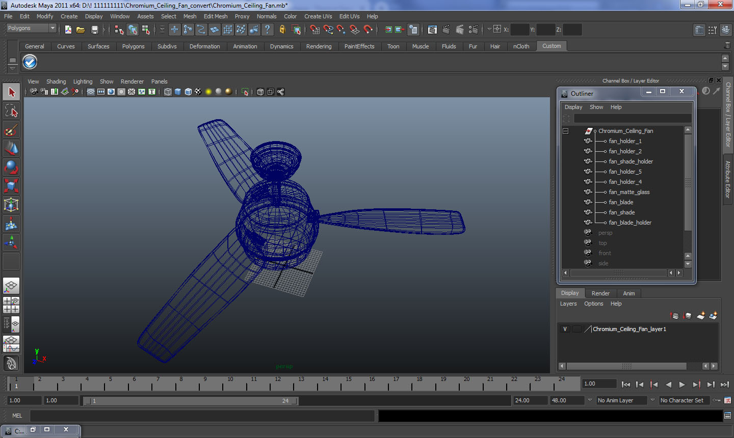 3D model Chromium Ceiling Fan