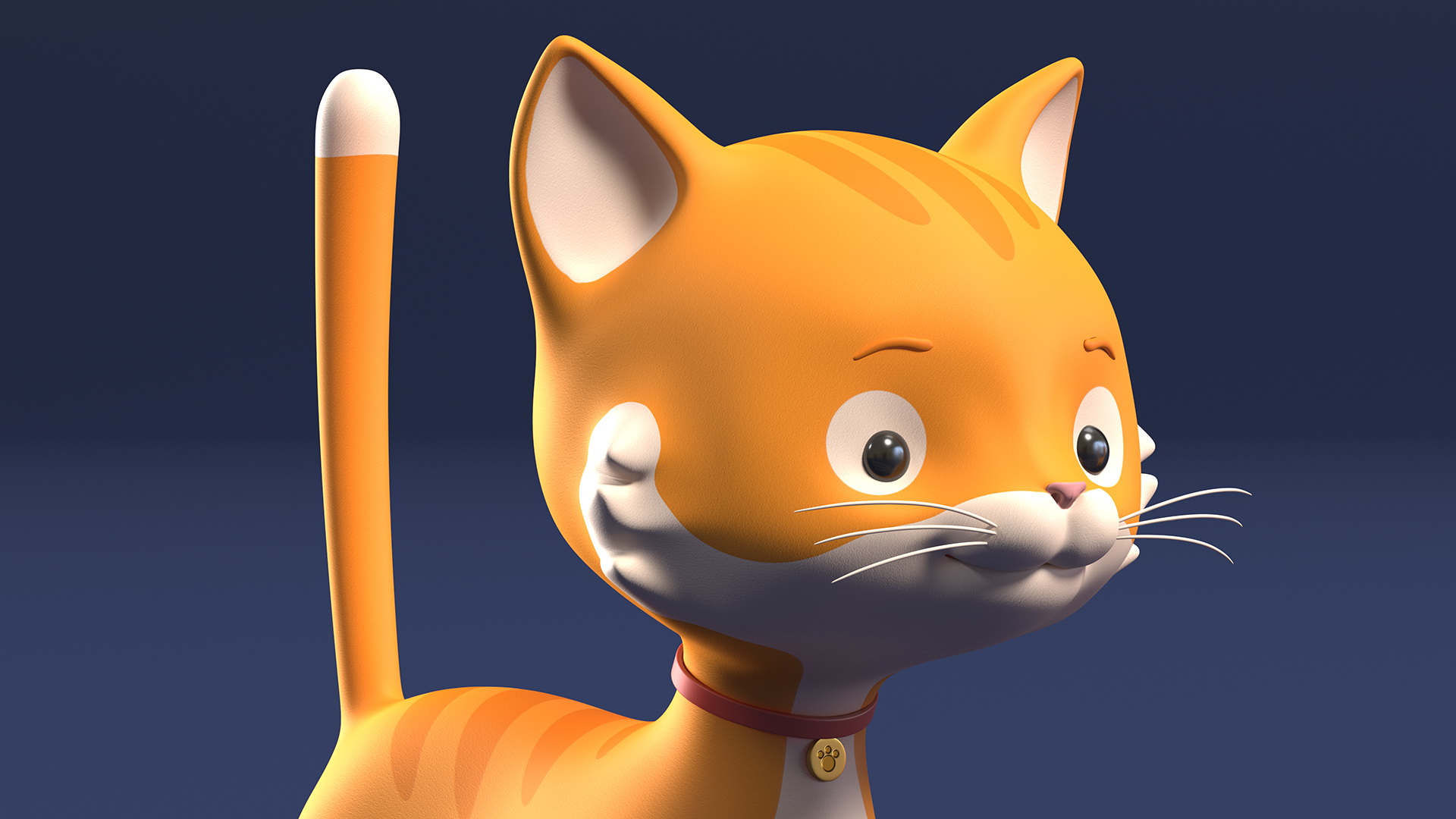 Funny and Cute Cartoon Cat Rigged for Maya 3D