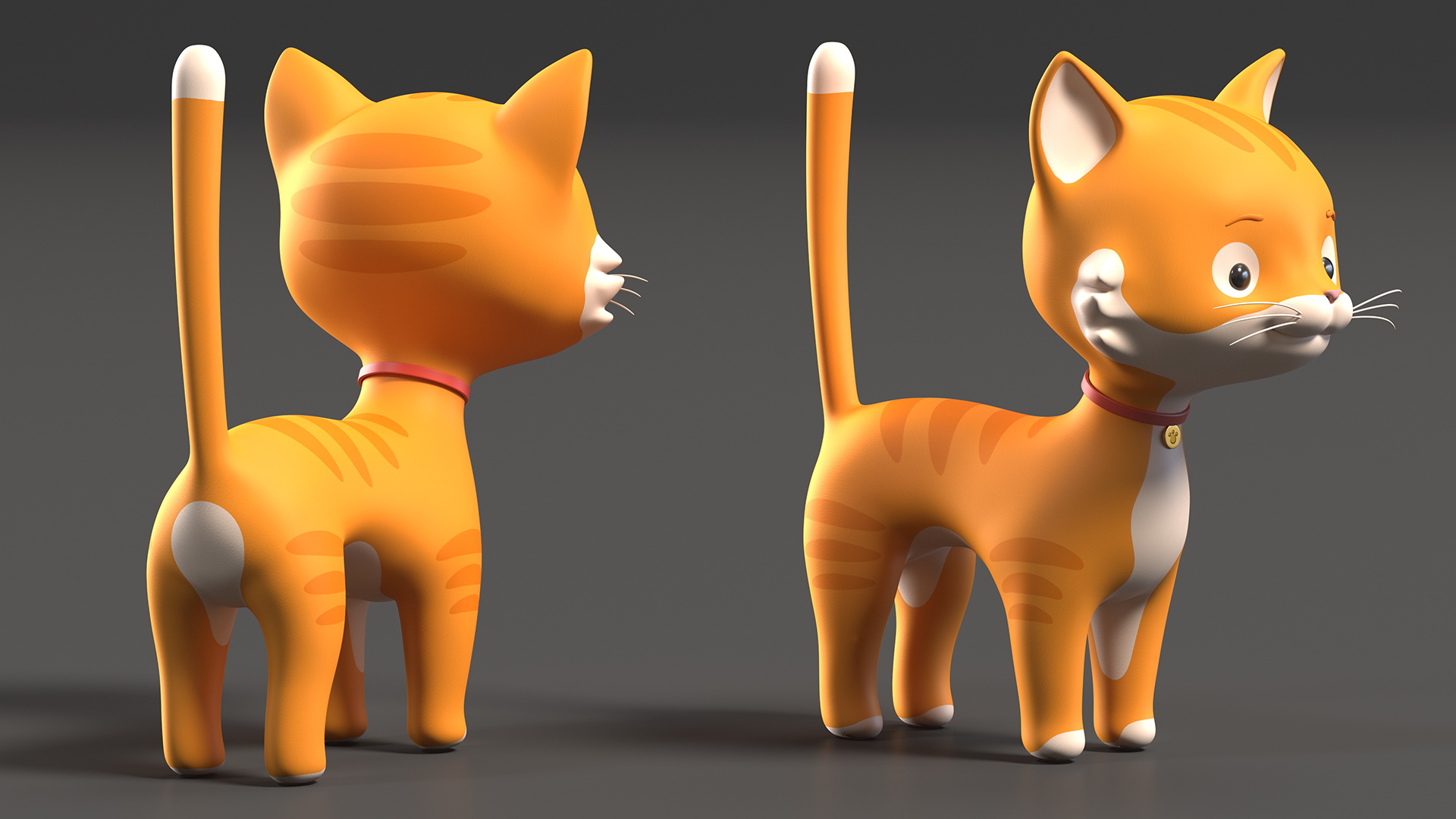 Funny and Cute Cartoon Cat Rigged for Maya 3D