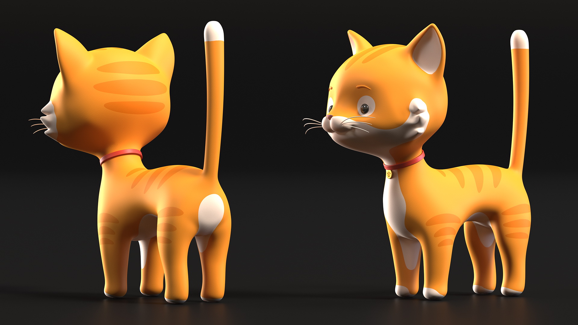 Funny and Cute Cartoon Cat Rigged for Maya 3D