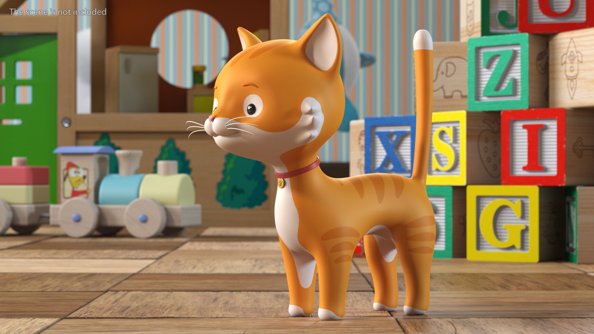 Funny and Cute Cartoon Cat Rigged for Maya 3D