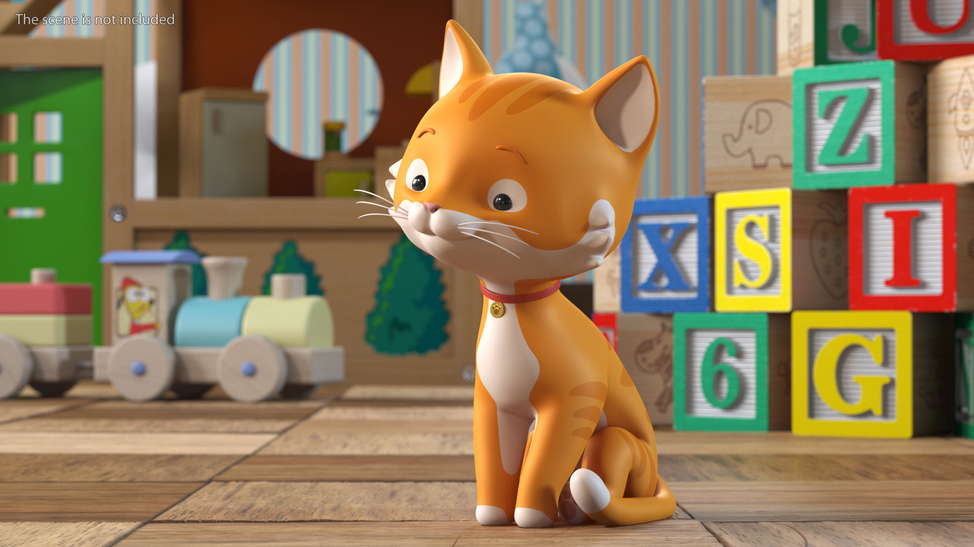 Funny and Cute Cartoon Cat Rigged for Maya 3D