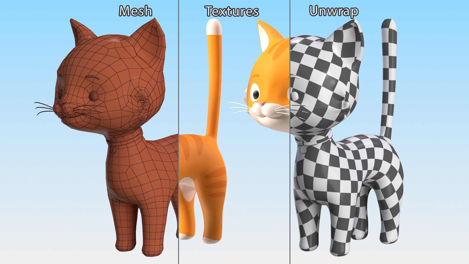 Funny and Cute Cartoon Cat Rigged for Maya 3D