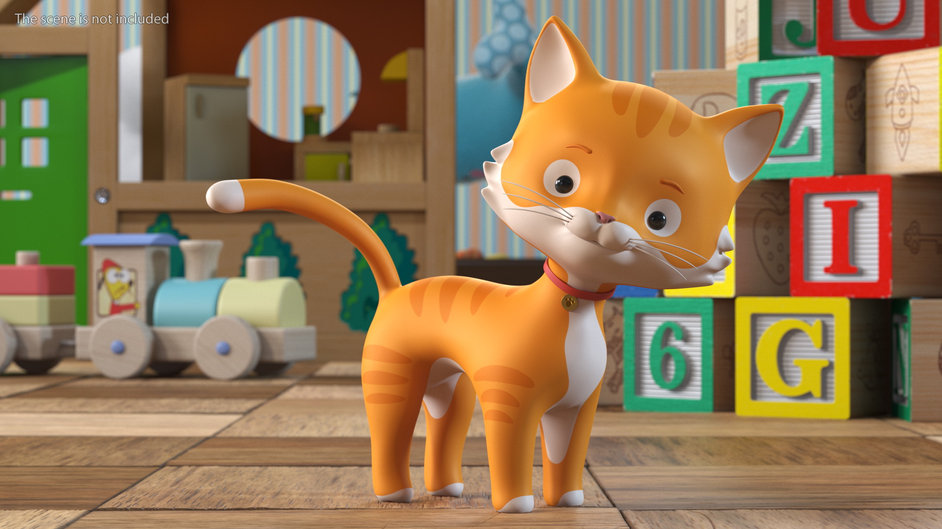 Funny and Cute Cartoon Cat Rigged for Maya 3D