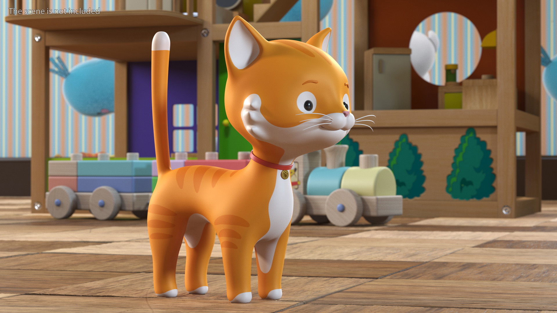 Funny and Cute Cartoon Cat Rigged for Maya 3D