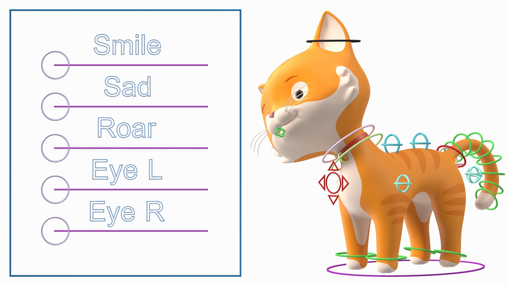 Funny and Cute Cartoon Cat Rigged for Maya 3D