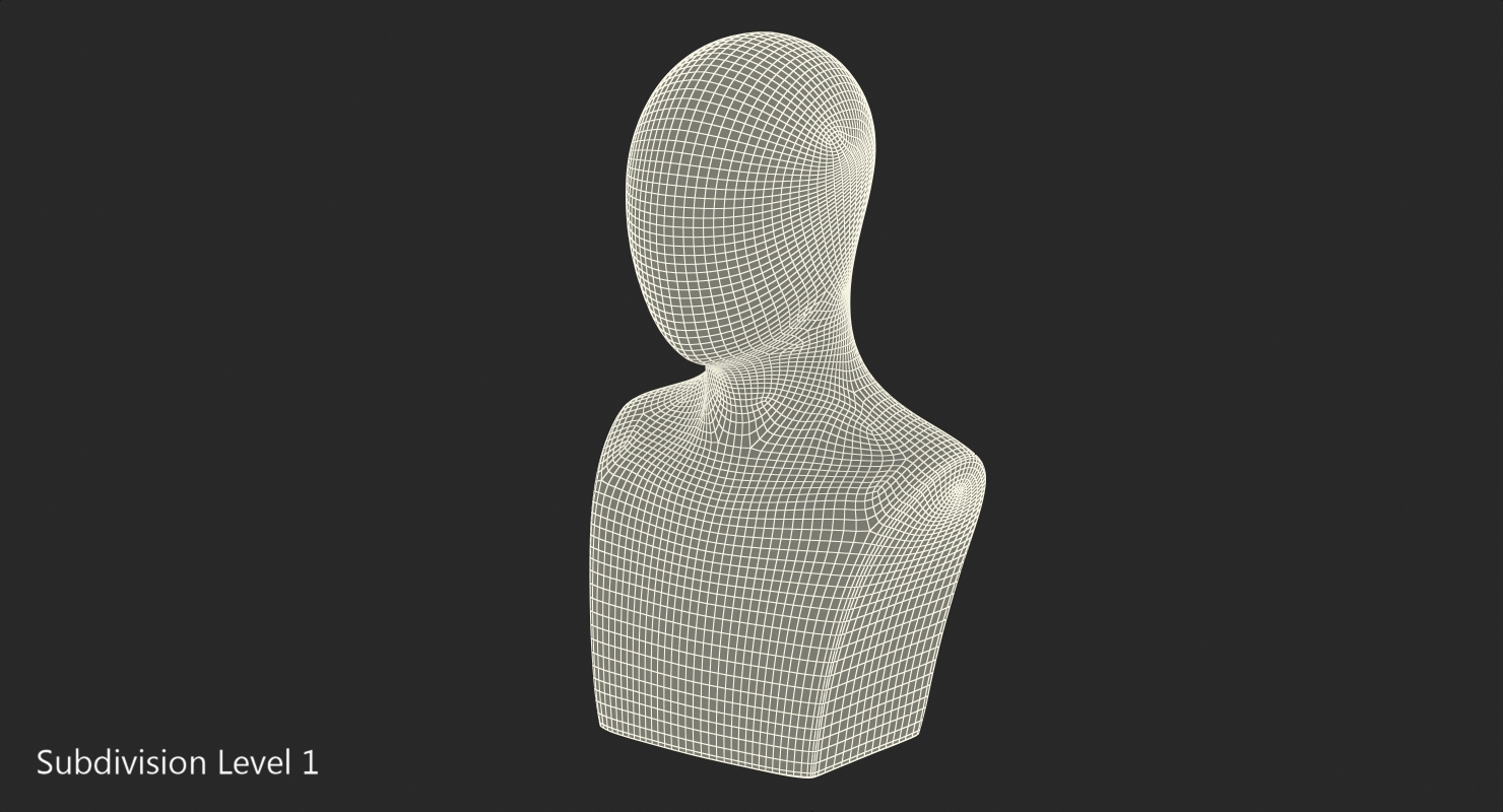 Black Plastic Egghead Male Display Head 3D model