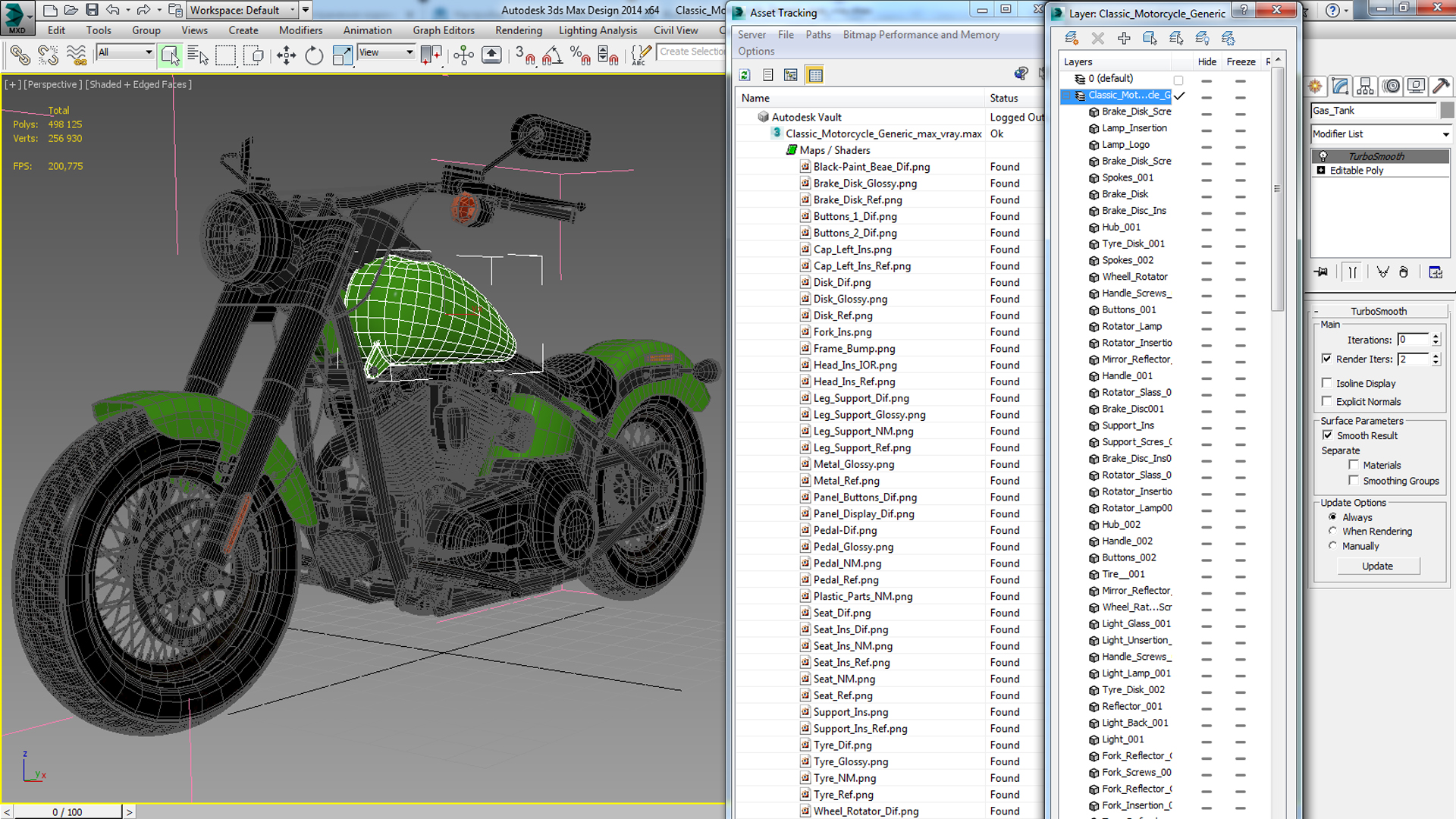 3D Classic Motorcycle Generic