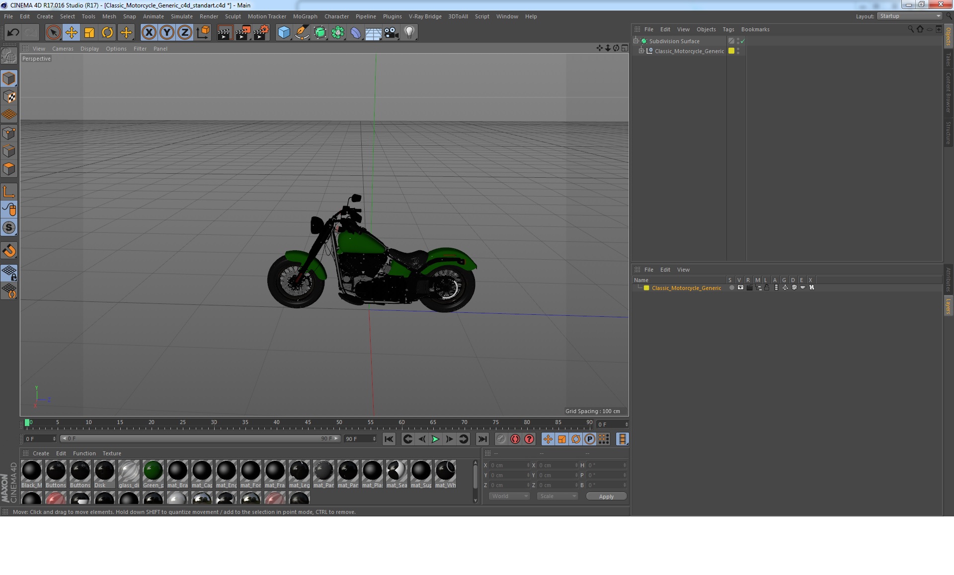 3D Classic Motorcycle Generic