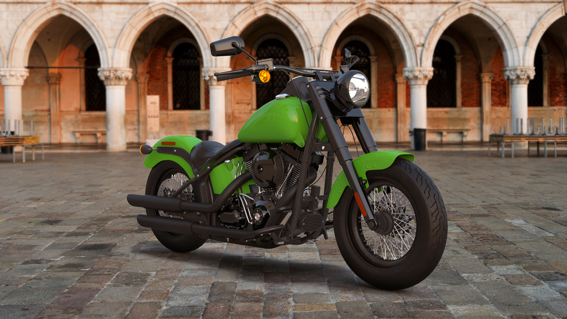 3D Classic Motorcycle Generic