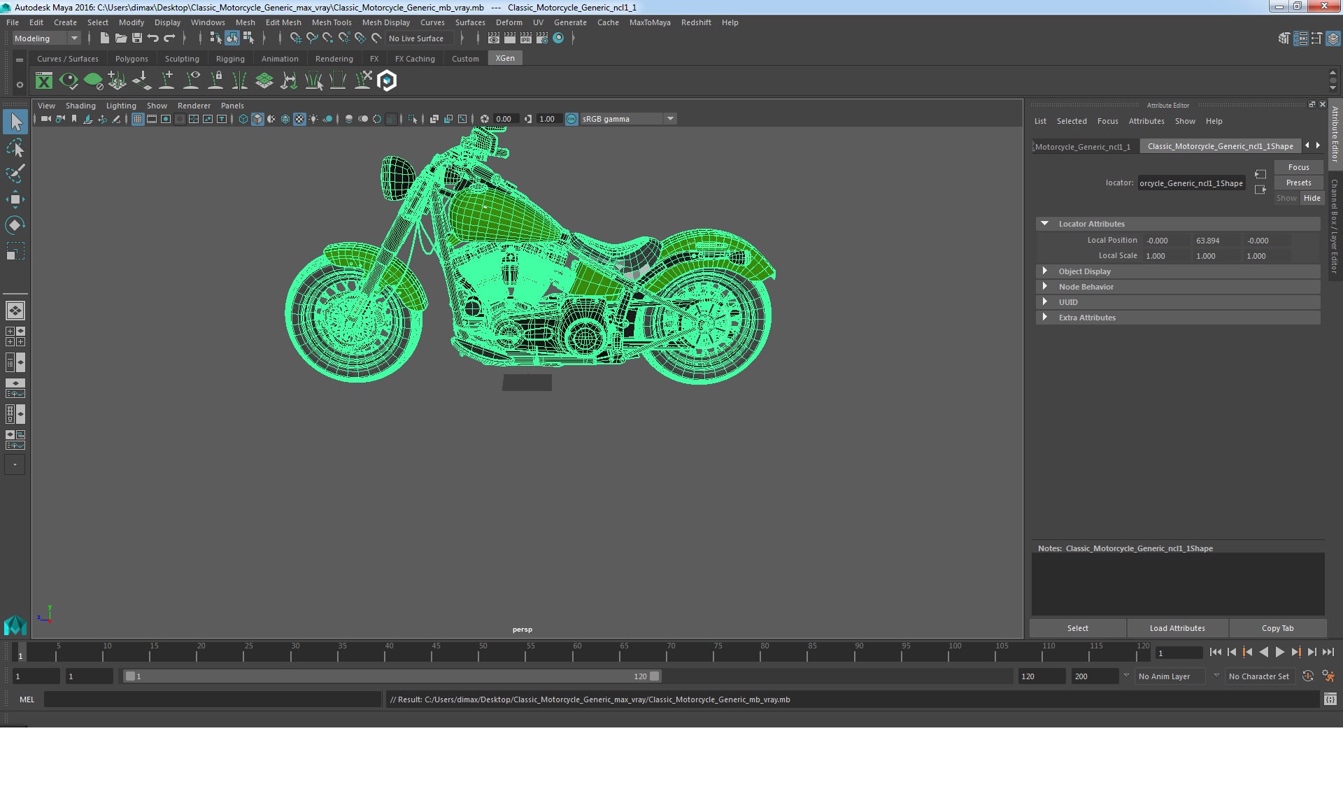 3D Classic Motorcycle Generic