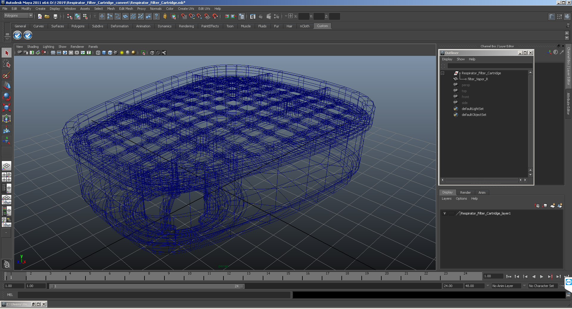 Respirator Filter Cartridge 3D