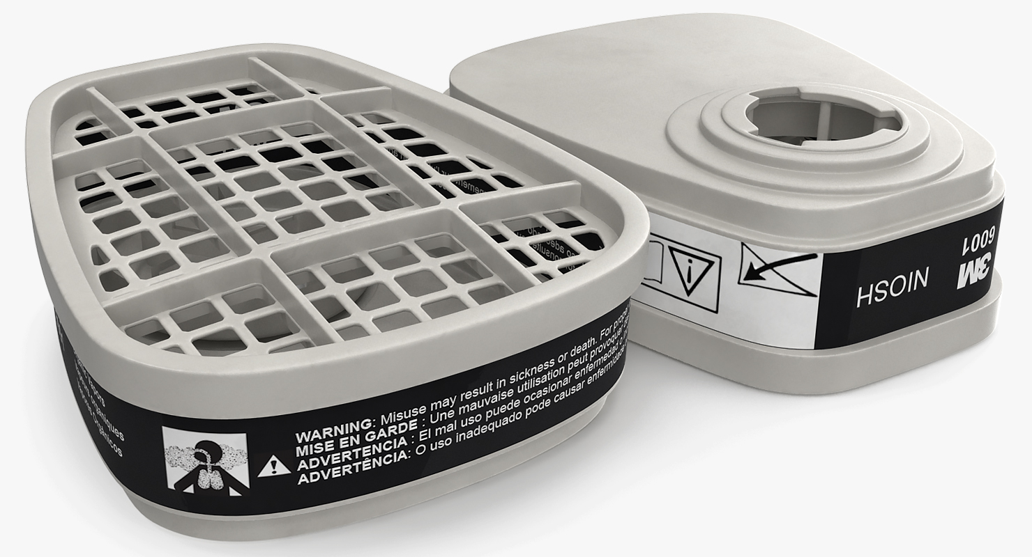 Respirator Filter Cartridge 3D