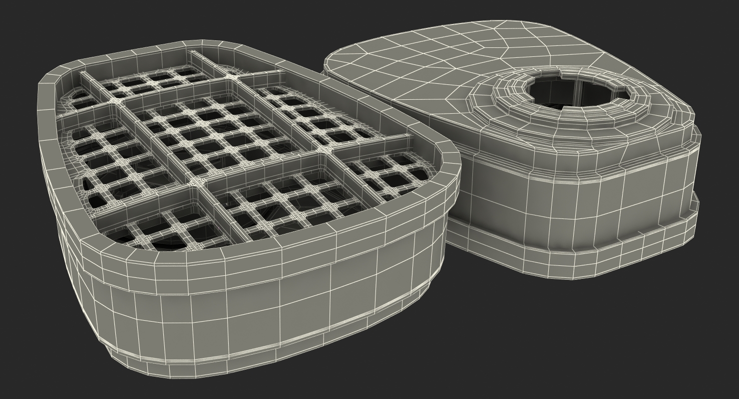 Respirator Filter Cartridge 3D