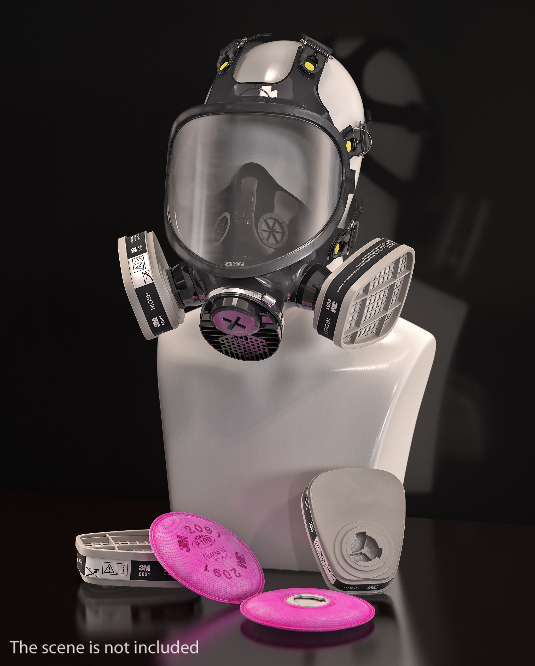Respirator Filter Cartridge 3D
