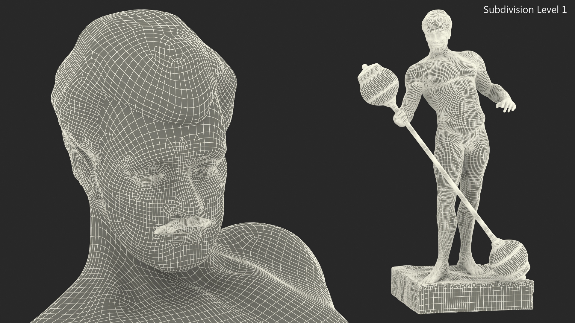 3D Bodybuilding Winner Silver Statue for 3D Print