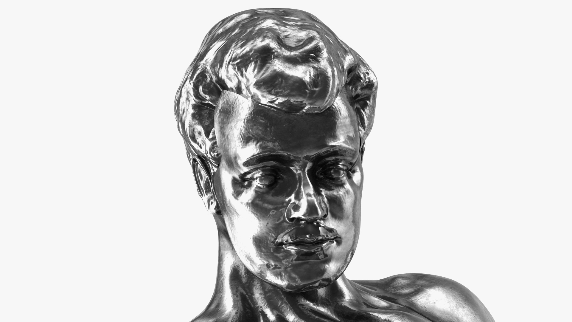 3D Bodybuilding Winner Silver Statue for 3D Print