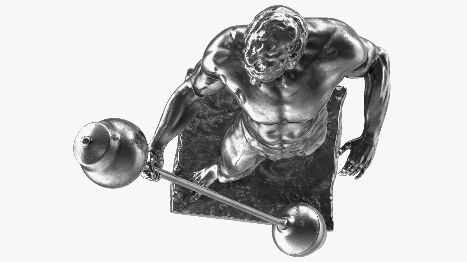 3D Bodybuilding Winner Silver Statue for 3D Print