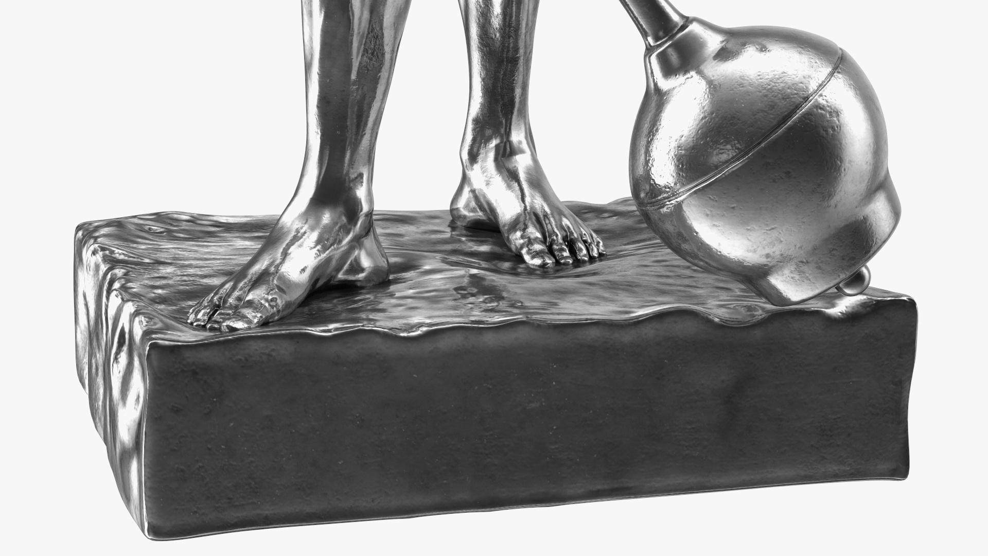 3D Bodybuilding Winner Silver Statue for 3D Print