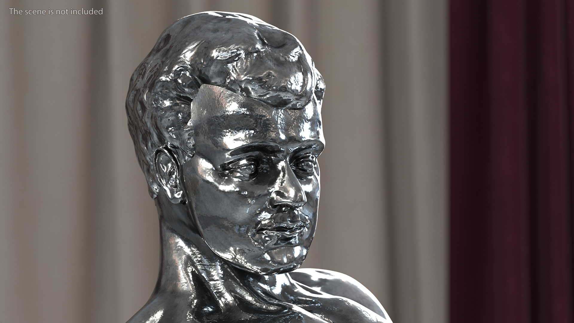 3D Bodybuilding Winner Silver Statue for 3D Print