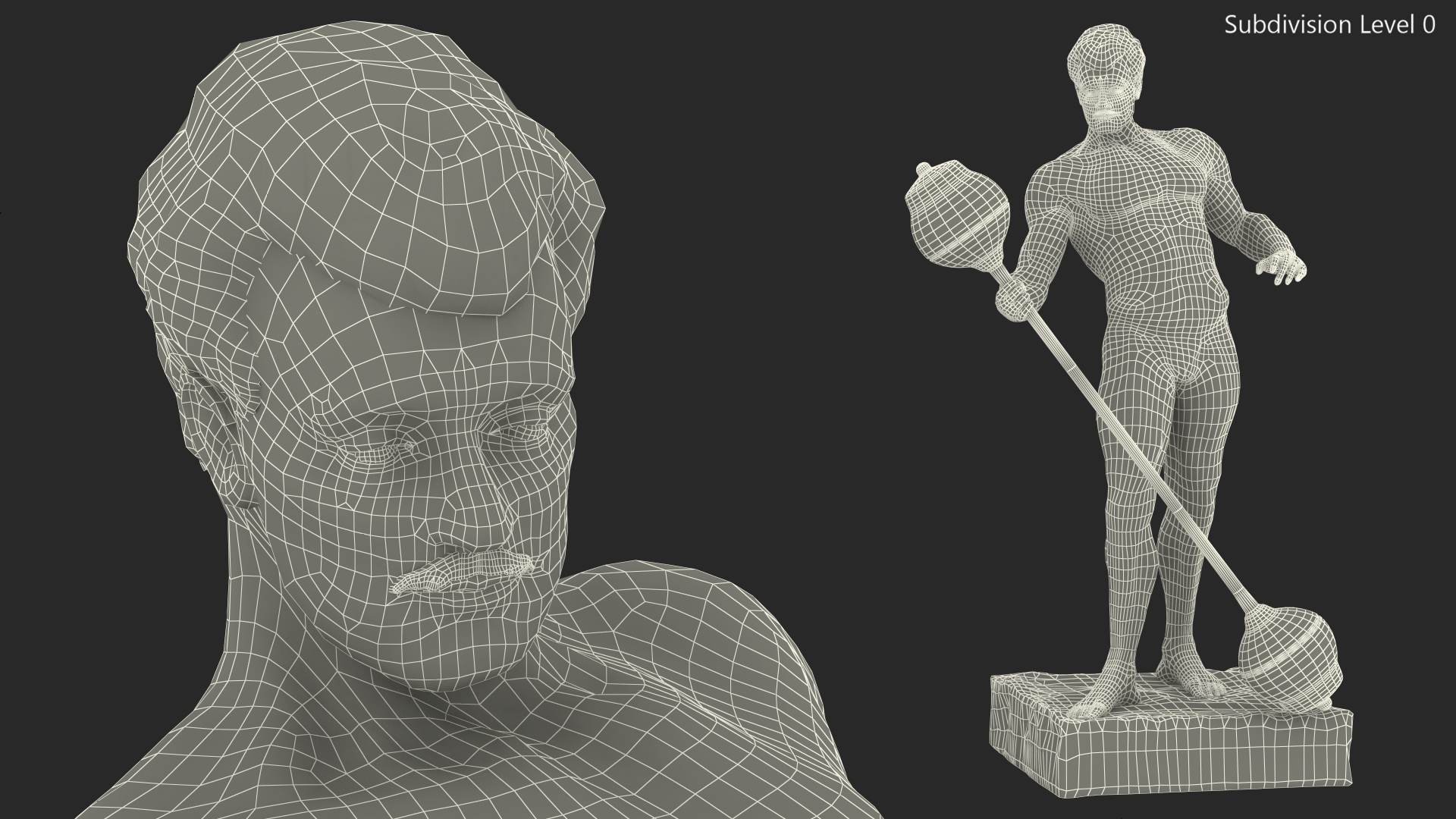 3D Bodybuilding Winner Silver Statue for 3D Print