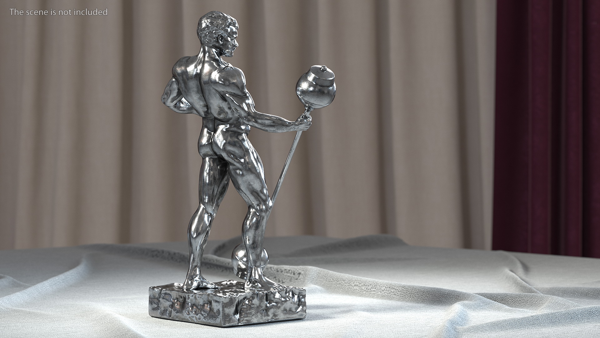 3D Bodybuilding Winner Silver Statue for 3D Print